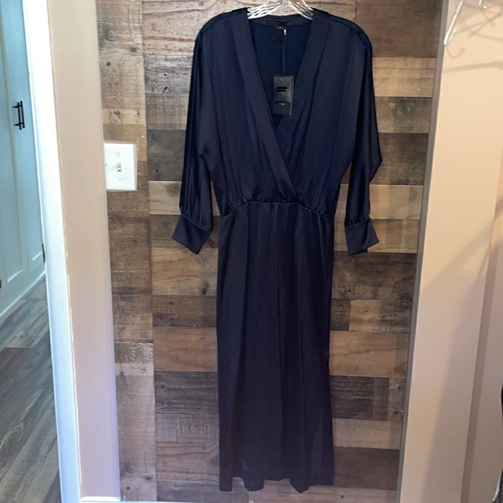 Worth New York Navy Long Sleeve Evening Dress, NWT